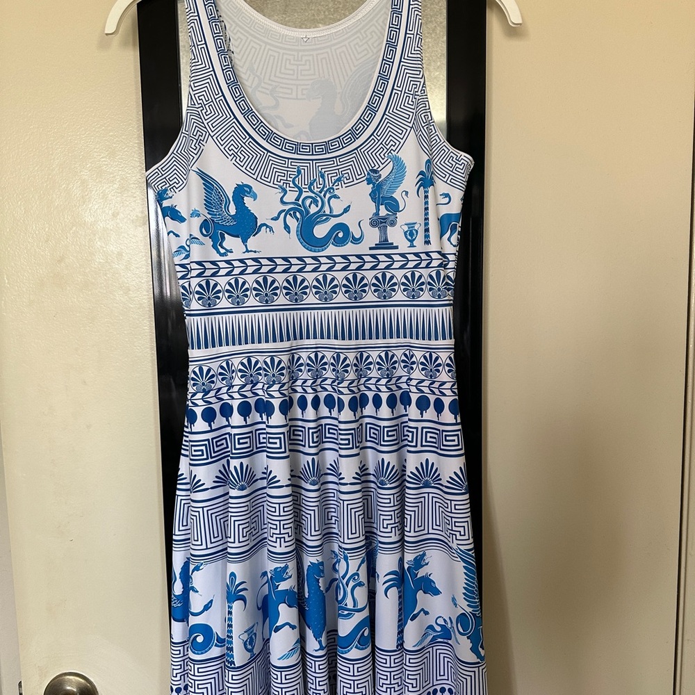 Blackmilk Blue and White Olympic Skater Dress
